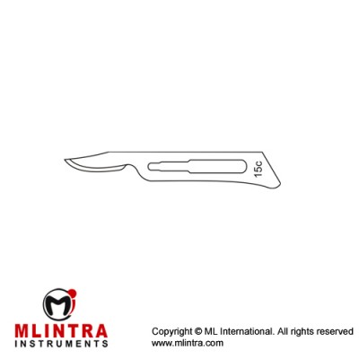 Scalpel Blade No. 15C Pack of 100 Stainless Steel,